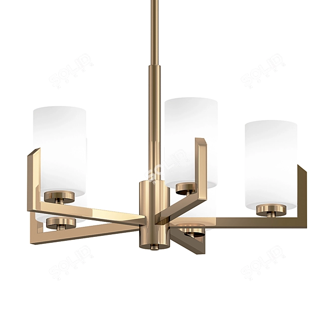 Classic Frosted Glass Chandelier Model 3D model image 1