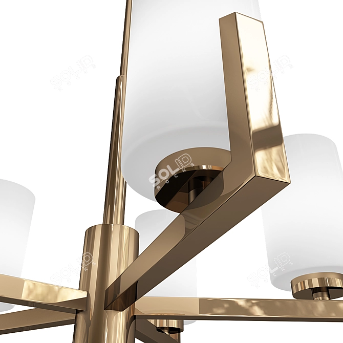 Classic Frosted Glass Chandelier Model 3D model image 2