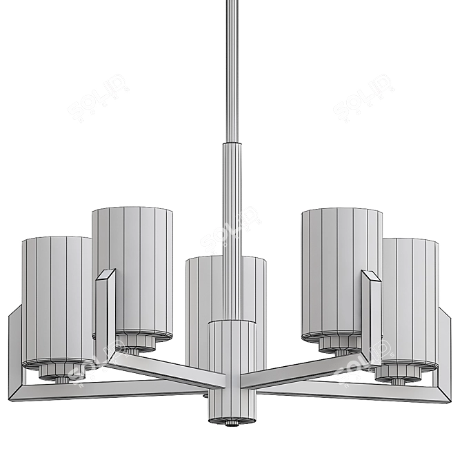 Classic Frosted Glass Chandelier Model 3D model image 3