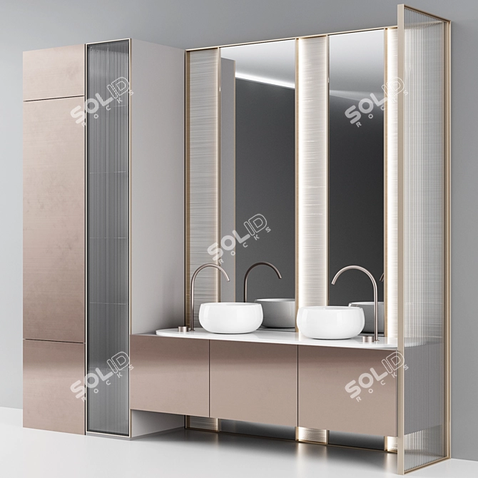 Elegant Bathroom Vanity Set 3D model image 4