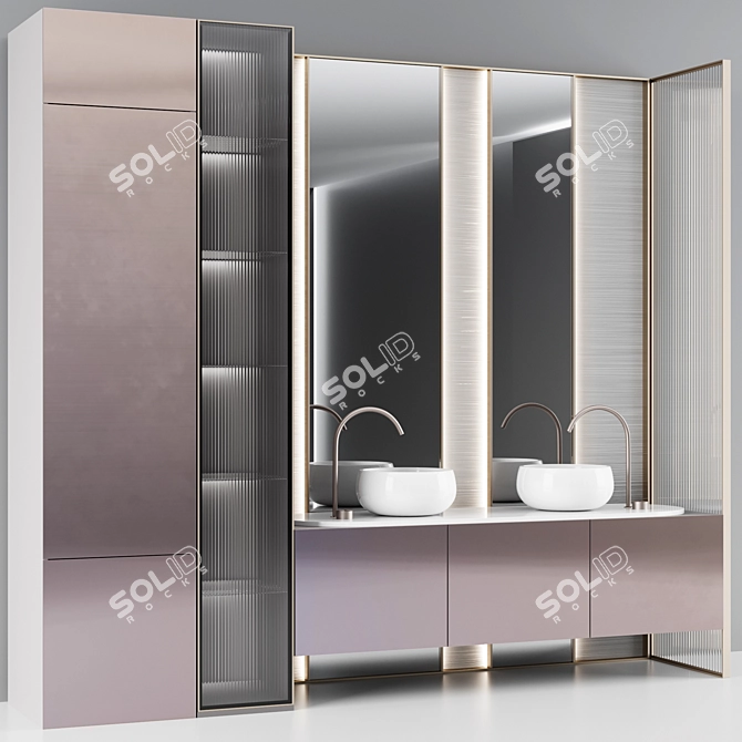 Elegant Bathroom Vanity Set 3D model image 5