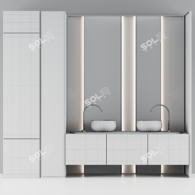 Elegant Bathroom Vanity Set 3D model image 7