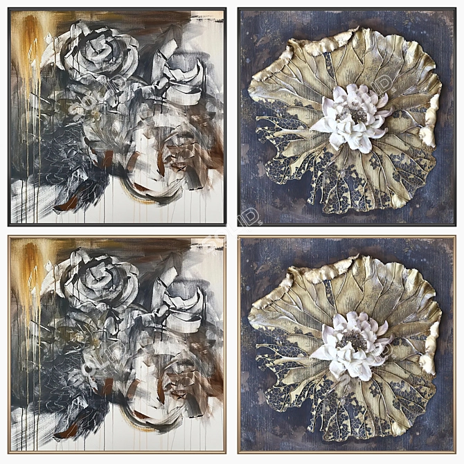 Gallery Art Prints Set 3D model image 2