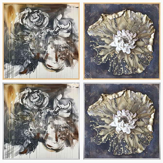 Gallery Art Prints Set 3D model image 3