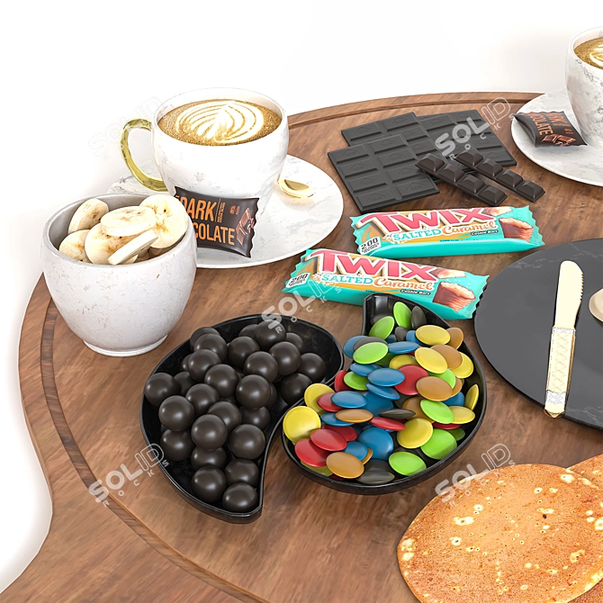 Delicious Food Scene 3D Model 3D model image 2