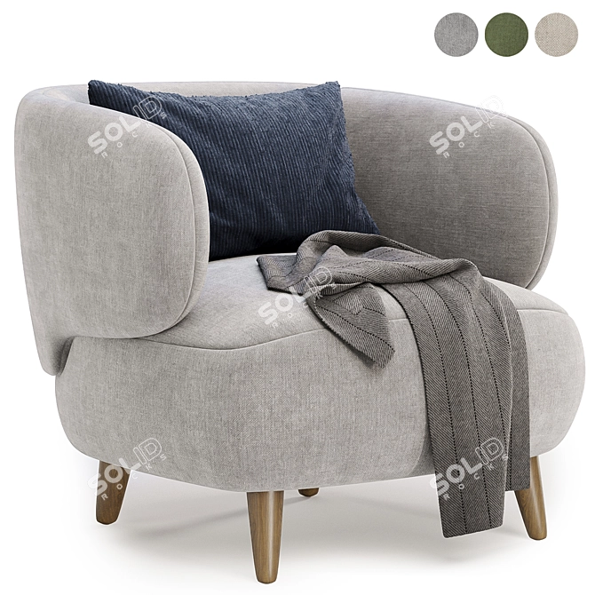 Cozy Luisa Fleece Armchair 3D model image 3