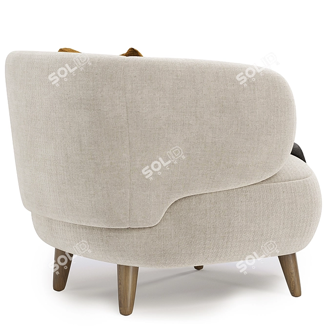 Cozy Luisa Fleece Armchair 3D model image 5