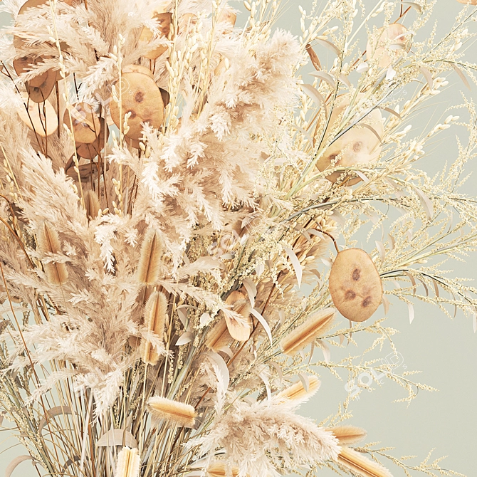 Ethereal White Dried Flower Bouquet 3D model image 4