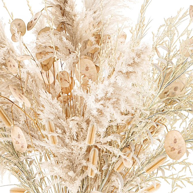 Ethereal White Dried Flower Bouquet 3D model image 9