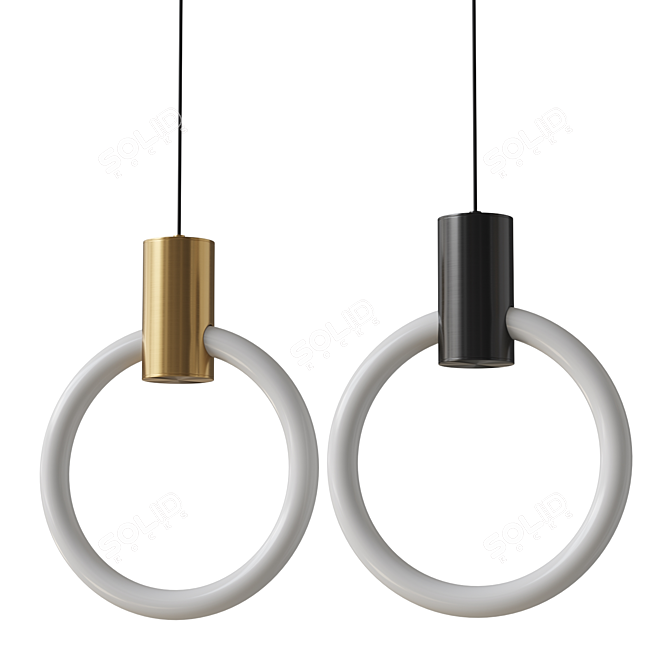 Brass Ring LED Pendant Light 3D model image 2