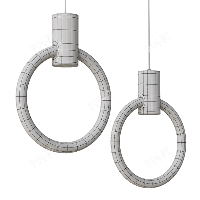 Brass Ring LED Pendant Light 3D model image 4