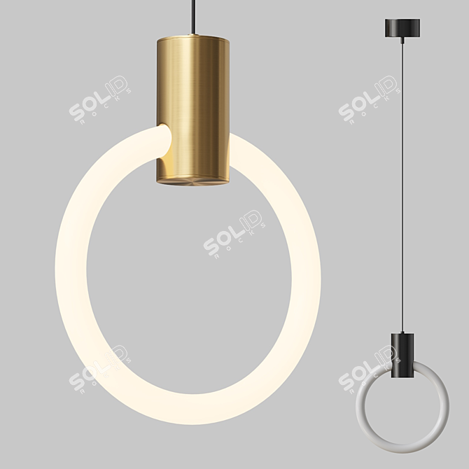 Brass Ring LED Pendant Light 3D model image 5