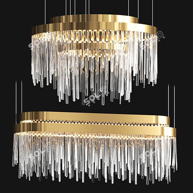 Luxxu Babel Snooker Suspension Chandelier 3D model image 1