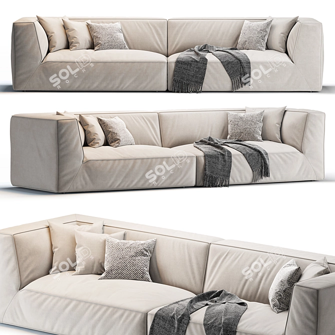  Modern Pelle Sofa 3D Model 3D model image 1