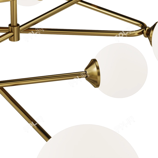 Modern Sputnik Ceiling Lamp 3D model image 3