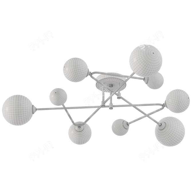 Modern Sputnik Ceiling Lamp 3D model image 4