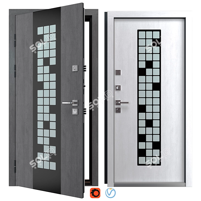 Manhattan Steelguard Entry Door, 900x2050mm 3D model image 1