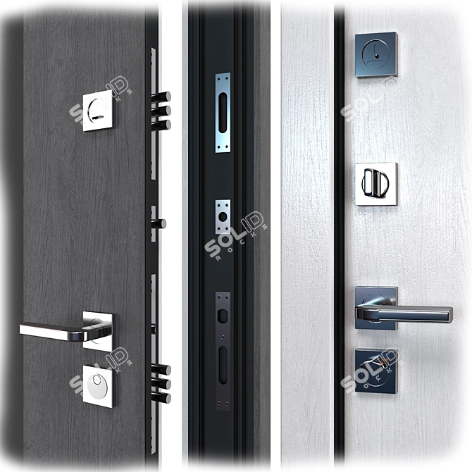 Manhattan Steelguard Entry Door, 900x2050mm 3D model image 2