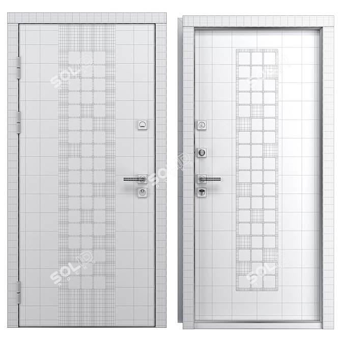 Manhattan Steelguard Entry Door, 900x2050mm 3D model image 4