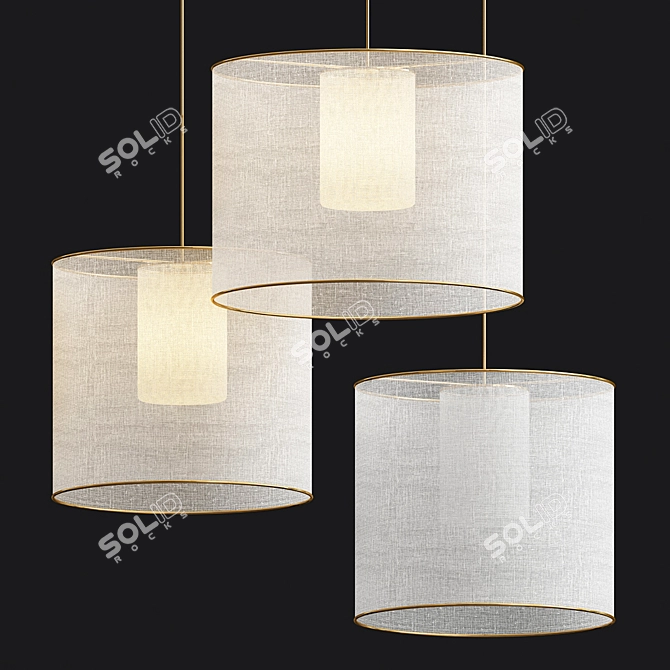 Elegant Moare Pendant Lighting 3D model image 3