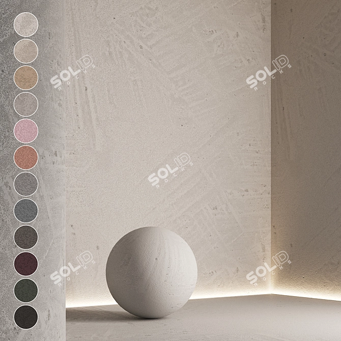 Seamless Decorative Plaster Kit 3D model image 1