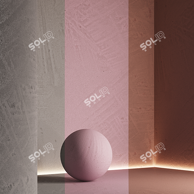 Seamless Decorative Plaster Kit 3D model image 4