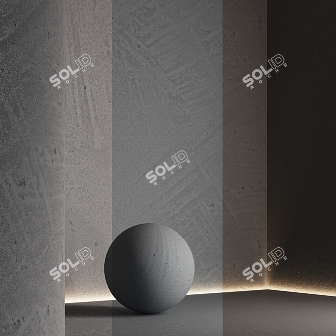 Seamless Decorative Plaster Kit 3D model image 5