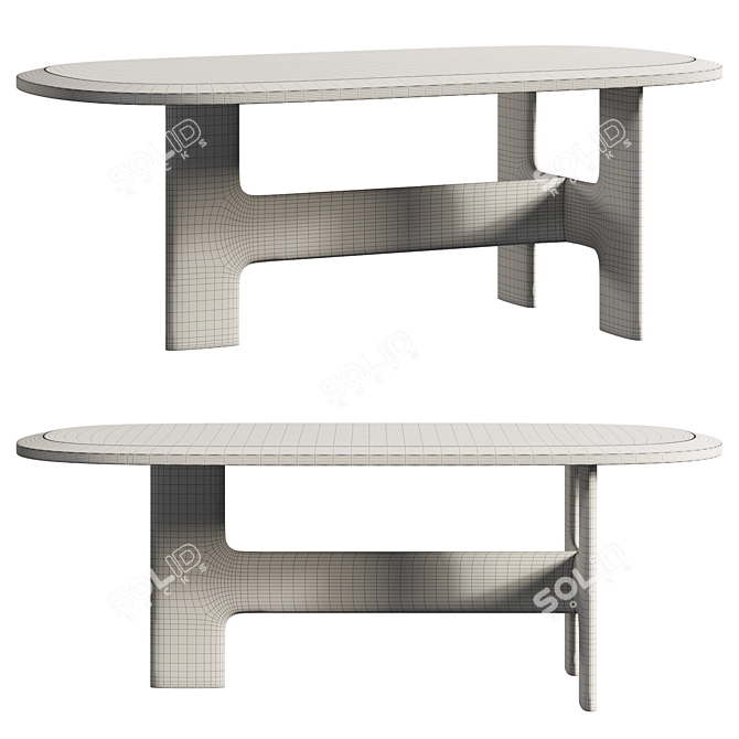 Japanese-Inspired Kiyomizu Dining Table 3D model image 2