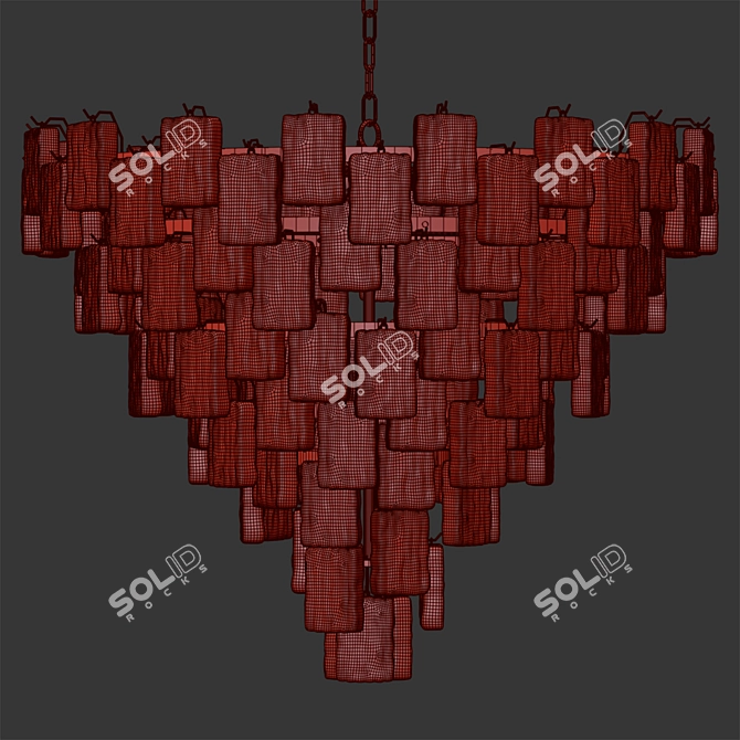 Venetian Glass Murano Chandelier. 3D model image 3