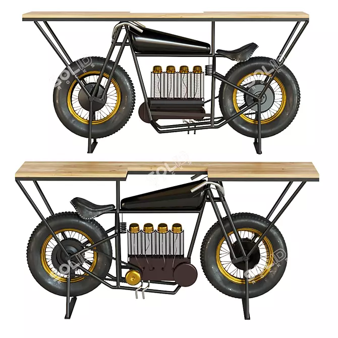 Sleek Black Motorbike Console 3D model image 1