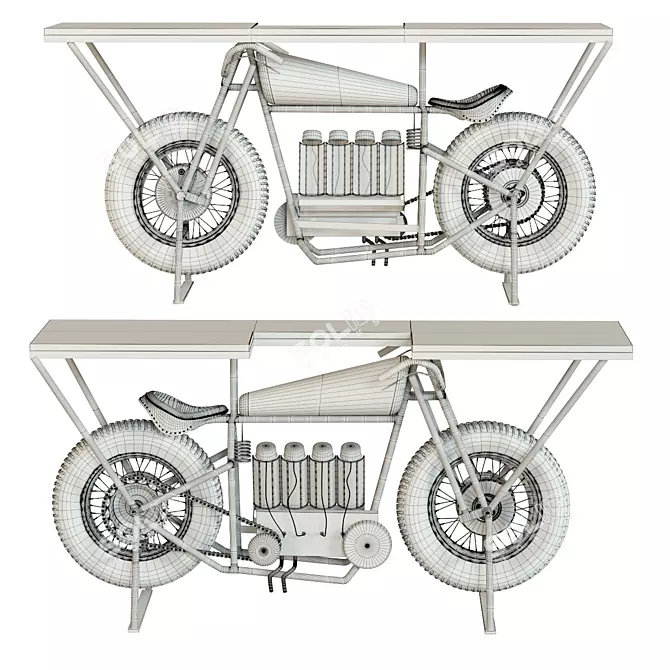 Sleek Black Motorbike Console 3D model image 2