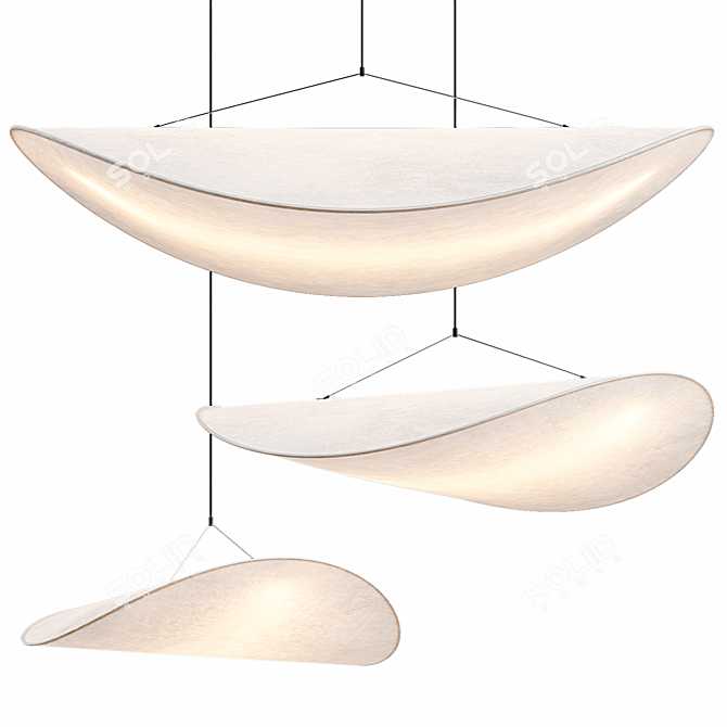Sleek Contemporary Tense Pendant Lamp 3D model image 5
