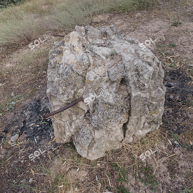 Damaged Concrete Block with Reinforcement 3D model image 7