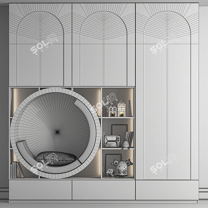 Youth Furniture Set White Finish 3D model image 5