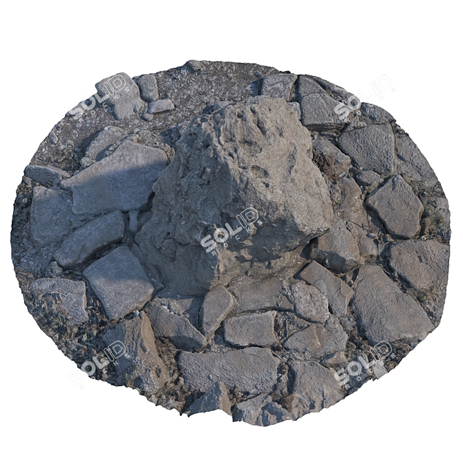 Landscaping Stone Set 83 3D model image 3