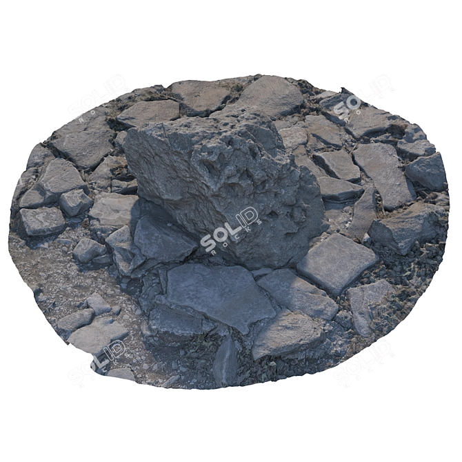 Landscaping Stone Set 83 3D model image 4