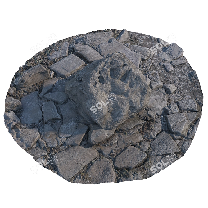 Landscaping Stone Set 83 3D model image 5