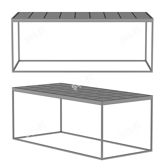 Sleek Black Glazed Coffee Table 3D model image 3