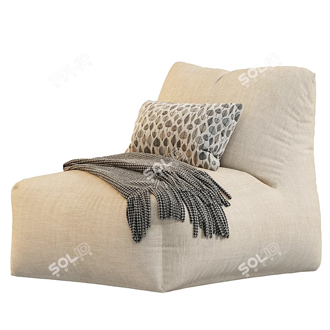 Water-Resistant Fabric Bean Bag Chair 3D model image 1