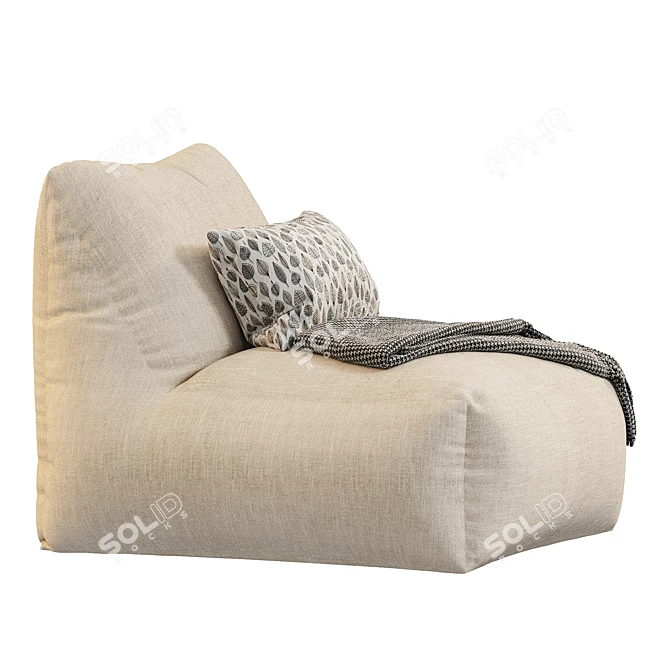 Water-Resistant Fabric Bean Bag Chair 3D model image 3