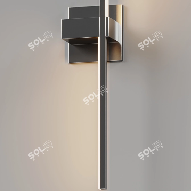 Modern Square LED Wall Sconce 3D model image 4