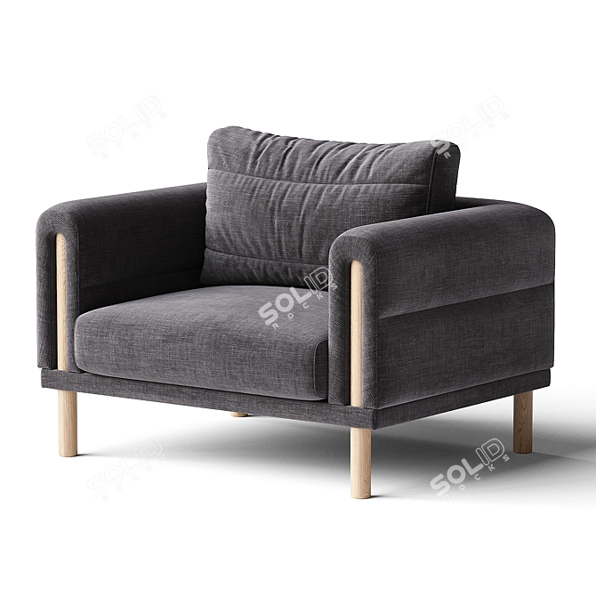 BOSC Fabric Armchair, Modern Design 3D model image 2