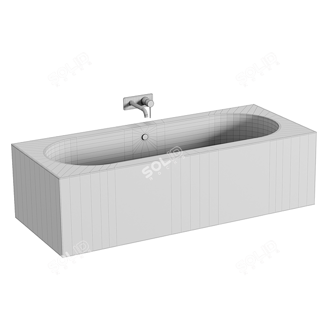 Elegant Oval HIMACS Bathtub 3D model image 3