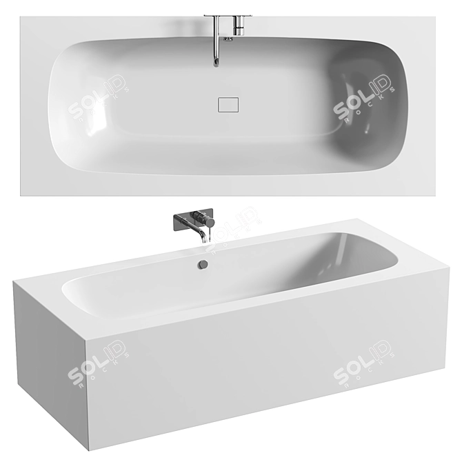 Luxurious HIMACS Bathtub: CBT-170-70 3D model image 1
