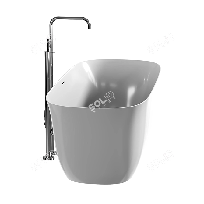 Elegant Oval Levi Freestanding Bathtub 3D model image 2