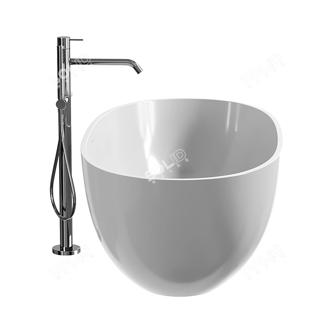Luxury Freestanding Oval Bathtub 3D model image 2