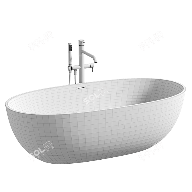 Luxury Freestanding Oval Bathtub 3D model image 3