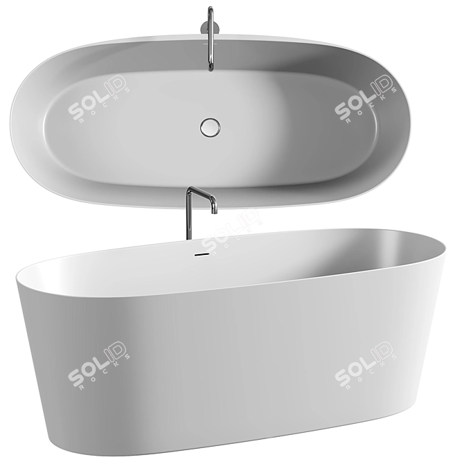 Acquabella VARS Freestanding Oval Bathtub 3D model image 1