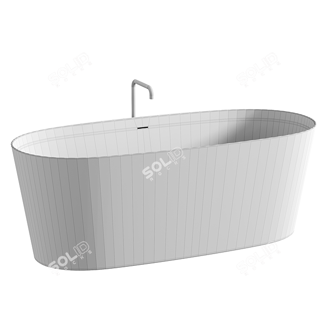 Acquabella VARS Freestanding Oval Bathtub 3D model image 3