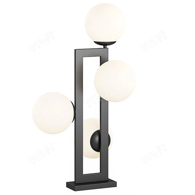 Elegant White Glass Table Lamp 3D model image 1